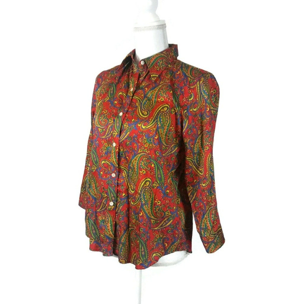 LAUREN Ralph Lauren Red Paisley Button Down Shirt - Picture 4 of 6